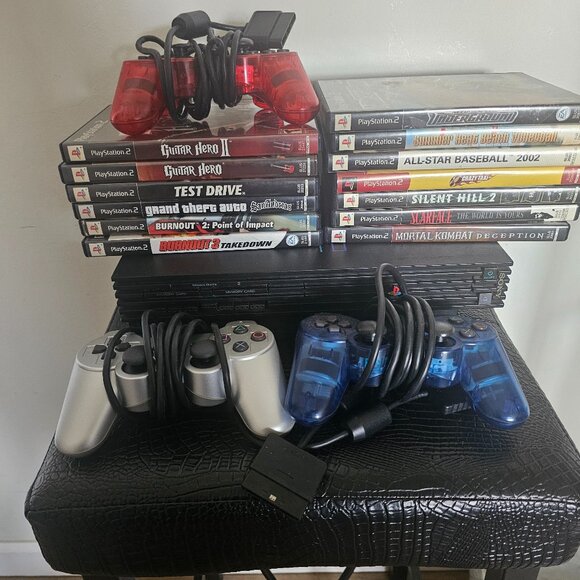 Playsation 2 (PS2 Fat) with controllers and games and PS2 Slim - Picture 1 of 11